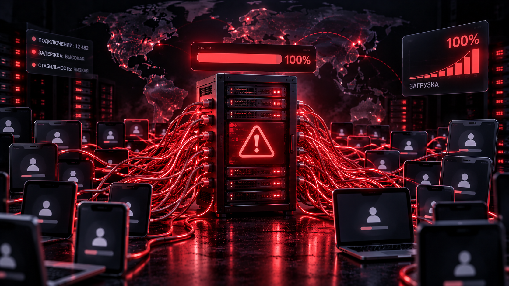 Перегруженный VPN-сервер и множество подключённых устройств
